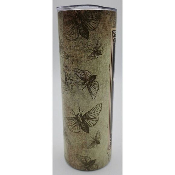 Death Tarot Card Grim Reaper Moth Gothic 20 oz Tumbler With Lid & Straw New - Picture 6 of 9